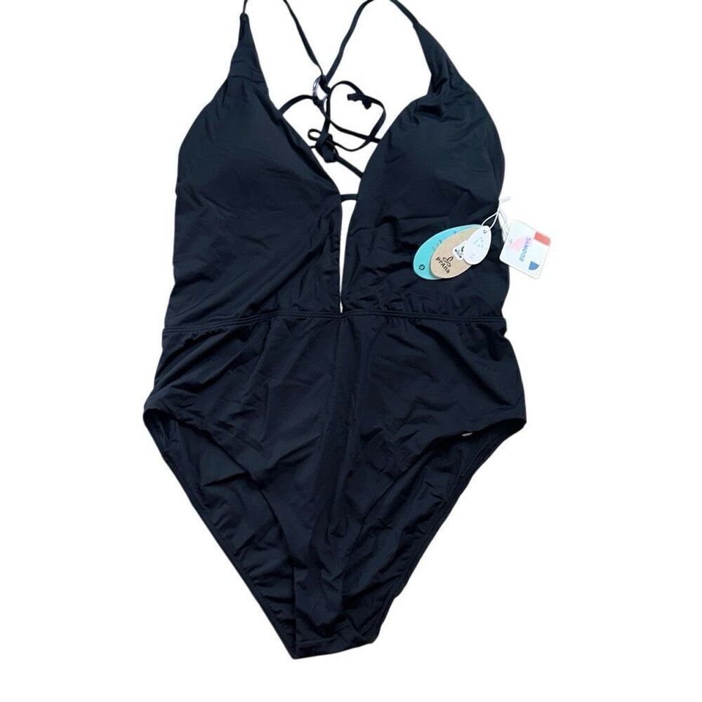 PrAna sz Large La Plata one piece black swim suit sexy beach NWT adjustable